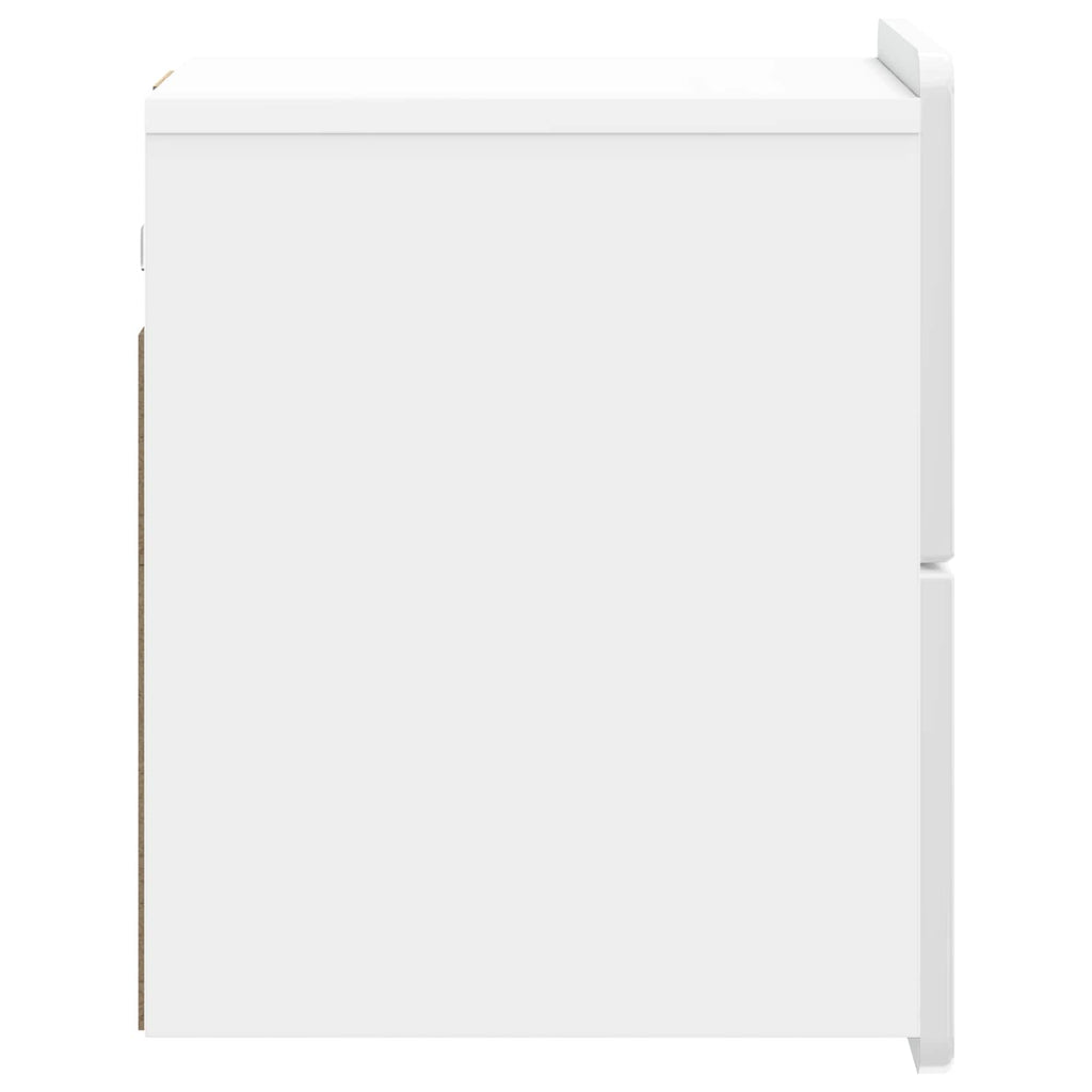 Wandmontierter Nachttisch 2 pcs Hochglanz Weiß Holzwerkstoff