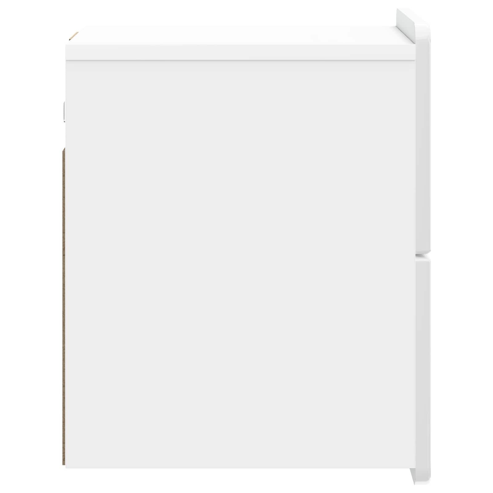 Wandmontierter Nachttisch 2 pcs Hochglanz Weiß Holzwerkstoff