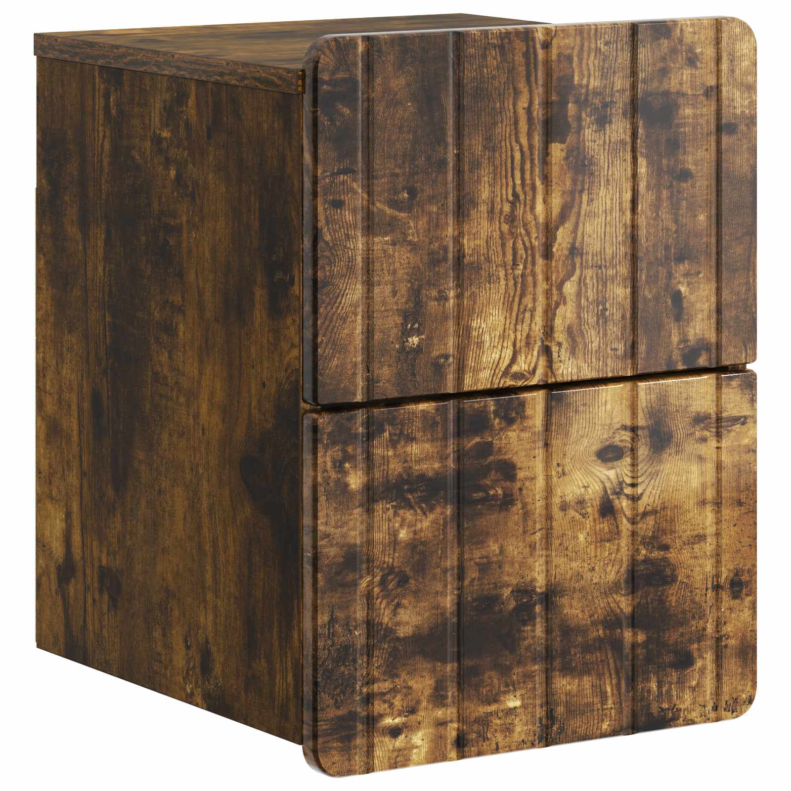 Wandmontierter Nachttisch 2 pcs Geräucherte Eiche Holzwerkstoff