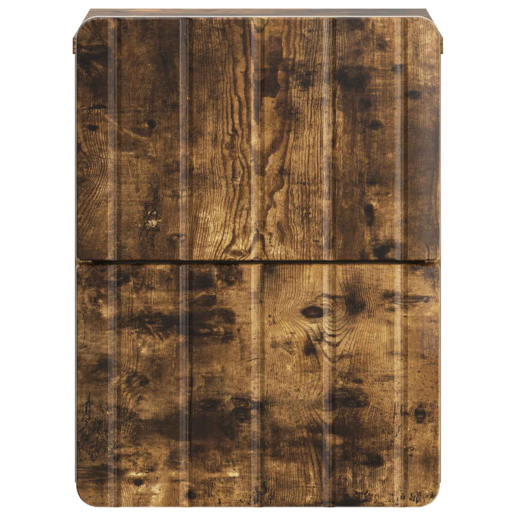Wandmontierter Nachttisch 2 pcs Geräucherte Eiche Holzwerkstoff