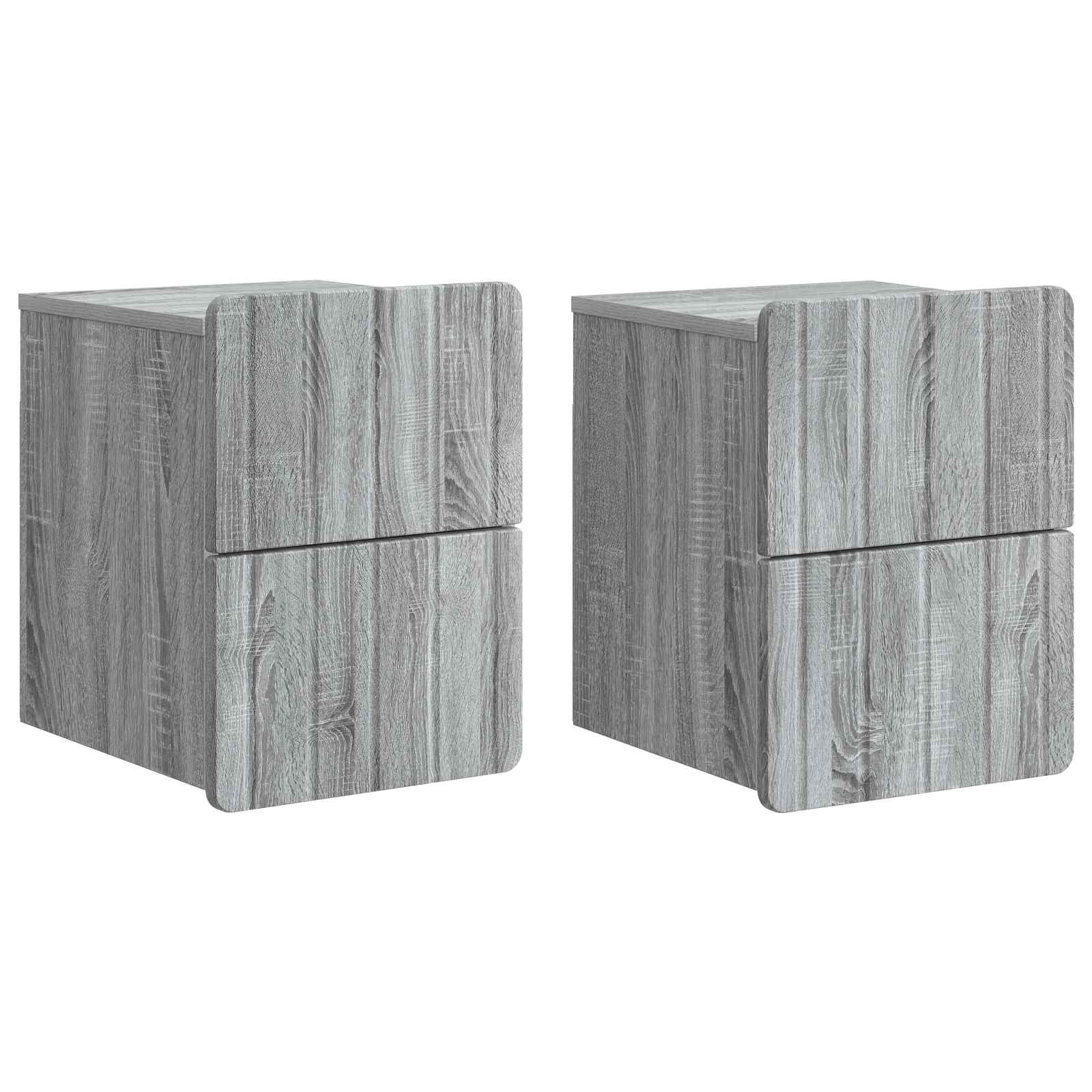 Wandmontierter Nachttisch 2 pcs Graues Sonoma 33 x 34,5 x 43 cm