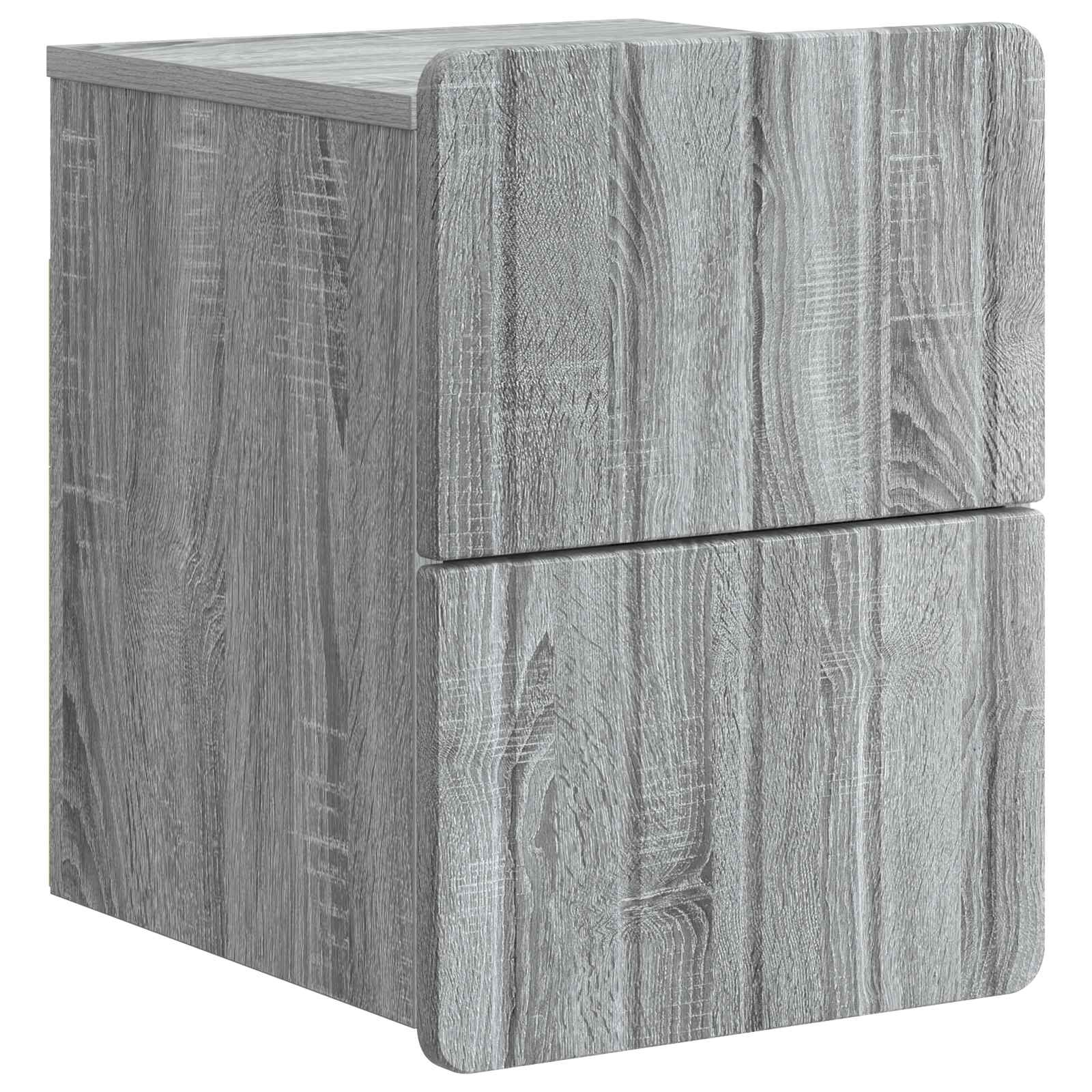 Wandmontierter Nachttisch 2 pcs Graues Sonoma 33 x 34,5 x 43 cm