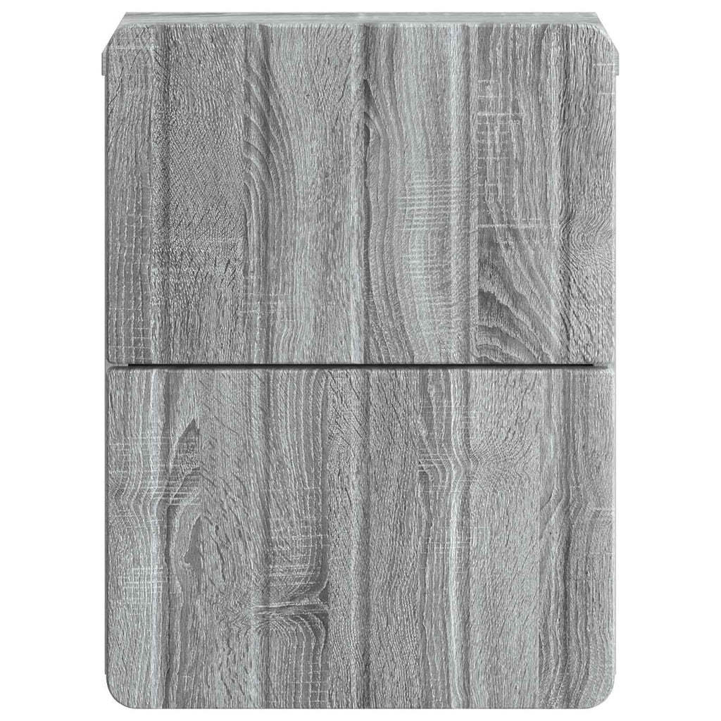 Wandmontierter Nachttisch 2 pcs Graues Sonoma 33 x 34,5 x 43 cm