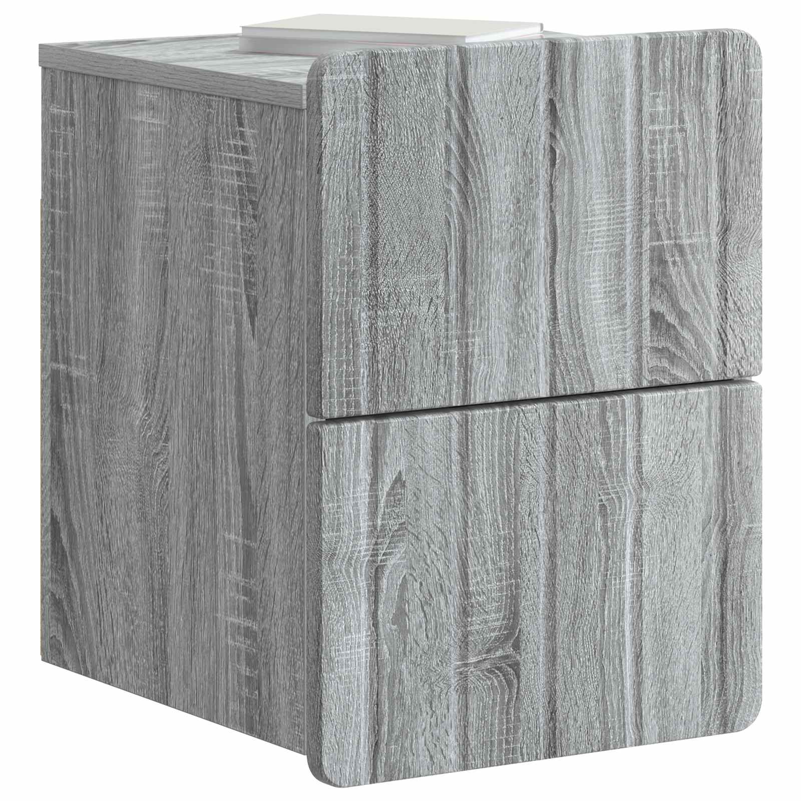 Wandmontierter Nachttisch 2 pcs Graues Sonoma 33 x 34,5 x 43 cm