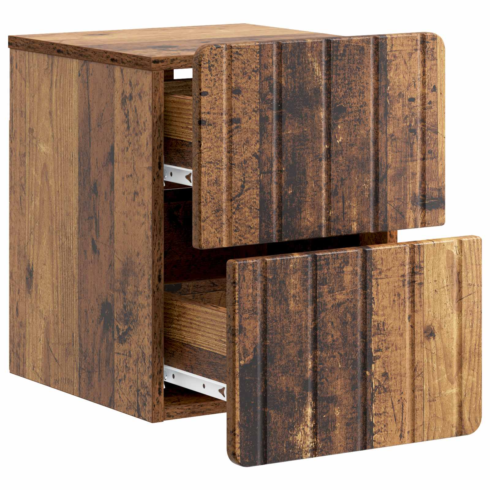 Wandmontierter Nachttisch Altholz 33 x 34,5 x 43 cm