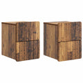 Wandmontierter Nachttisch 2 pcs Altholz 33 x 34,5 x 43 cm