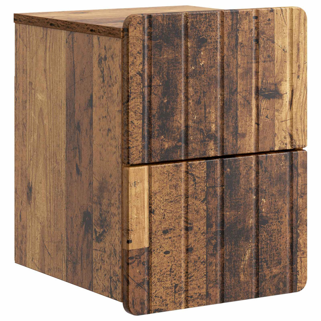 Wandmontierter Nachttisch 2 pcs Altholz 33 x 34,5 x 43 cm