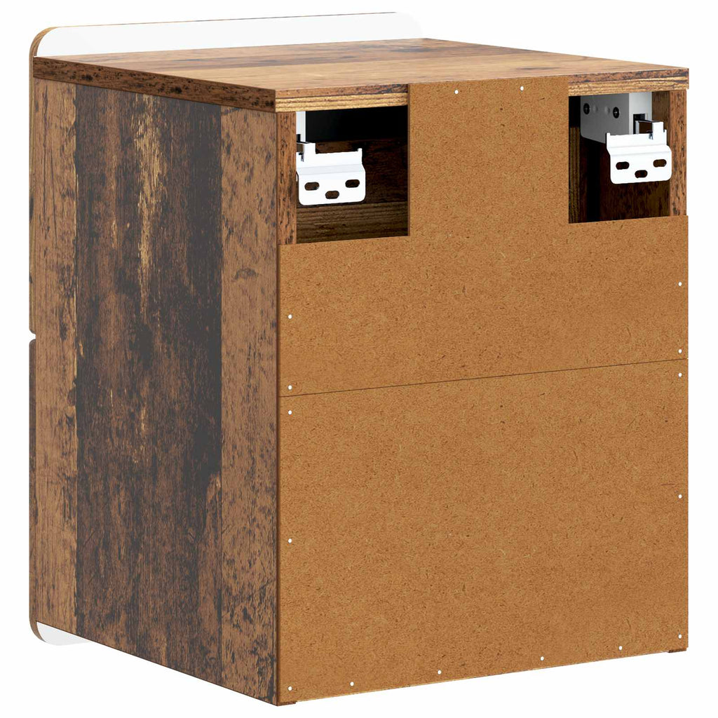 Wandmontierter Nachttisch 2 pcs Altholz 33 x 34,5 x 43 cm