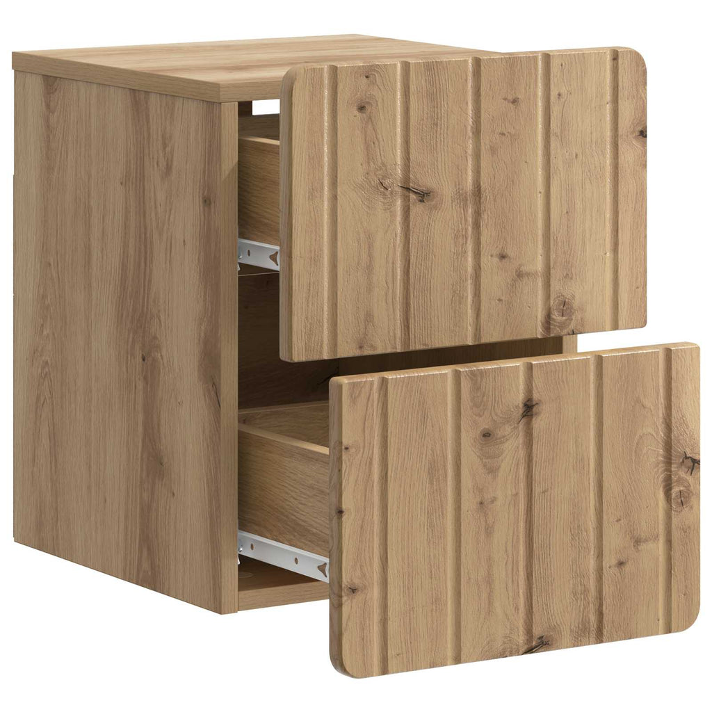 Wandmontierter Nachttisch Artisan-Eiche 33 x 34,5 x 43 cm