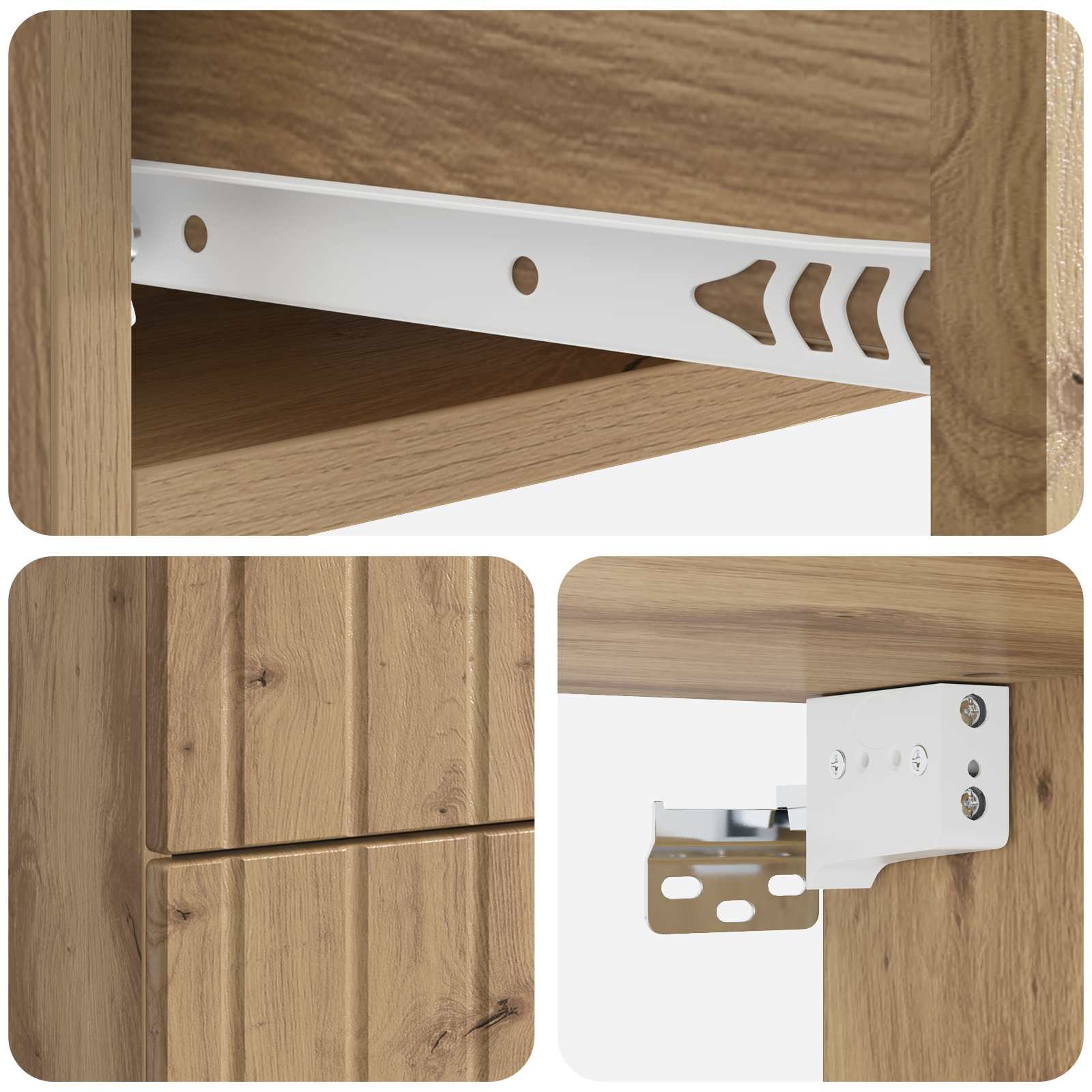 Wandmontierter Nachttisch 2 pcs Artisan-Eiche 33 x 34,5 x 43 cm