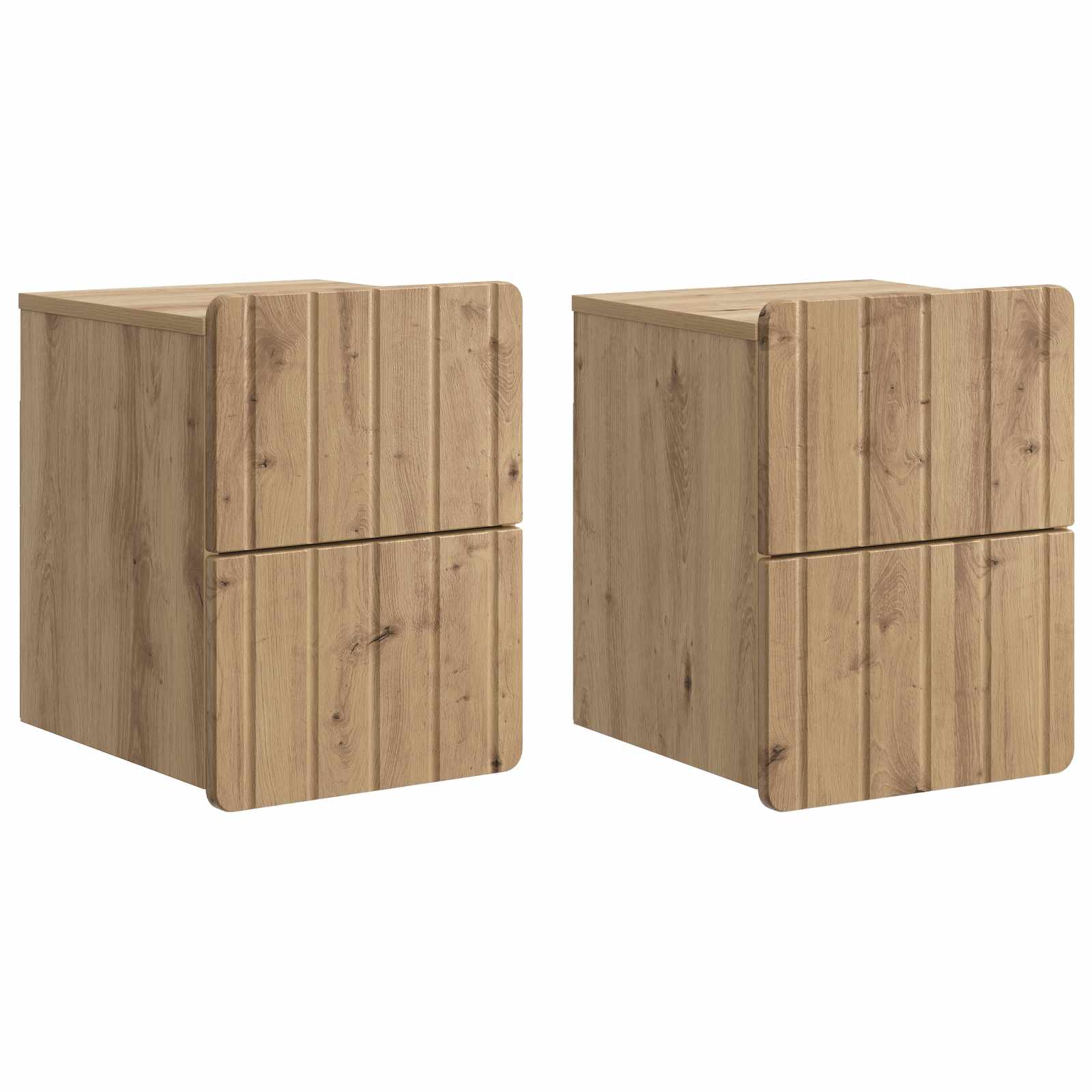 Wandmontierter Nachttisch 2 pcs Artisan-Eiche 33 x 34,5 x 43 cm