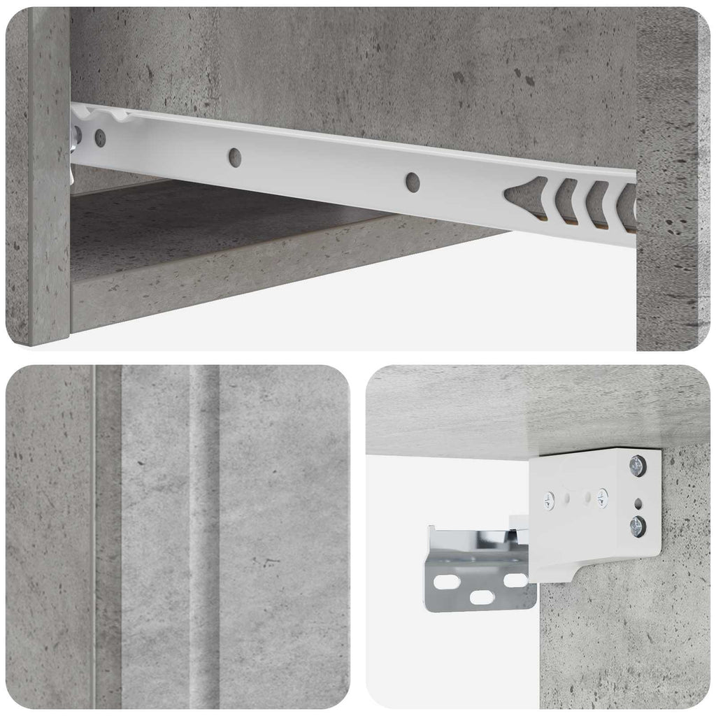 Wandmontierter Beistelltisch Betongrau 59 x 34,5 x 17 cm