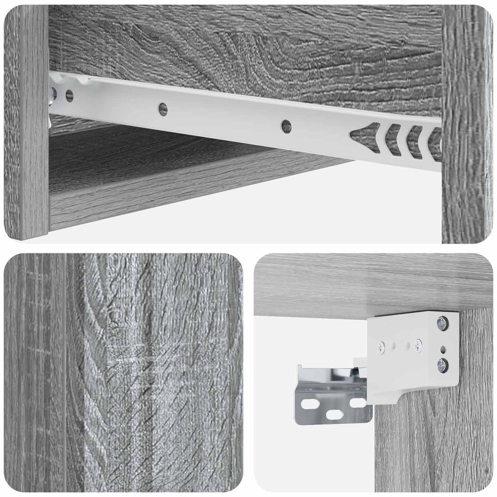 Wandmontierter Beistelltisch Graues Sonoma 59 x 34,5 x 17 cm