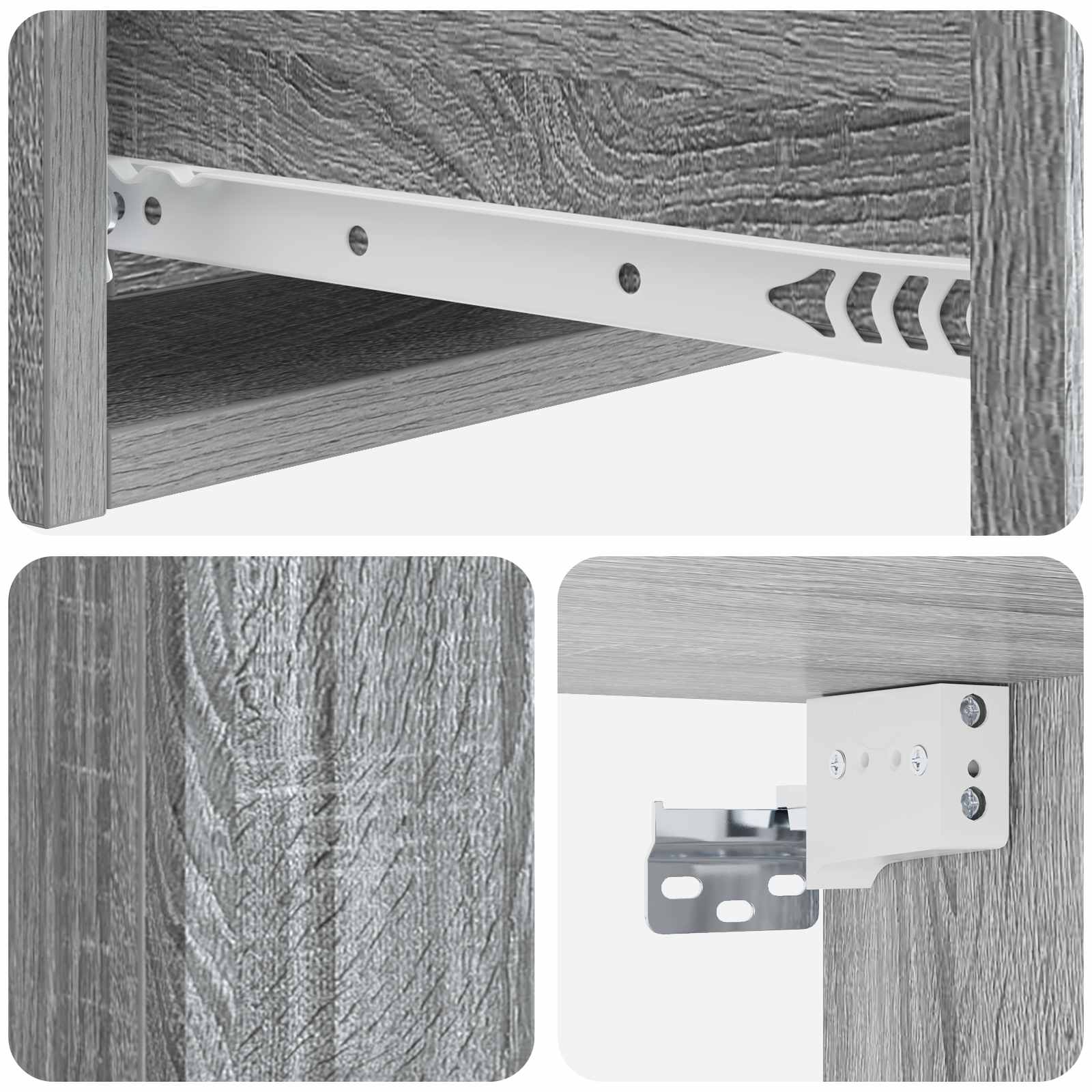 Wandmontierter Beistelltisch Graues Sonoma 59 x 34,5 x 17 cm