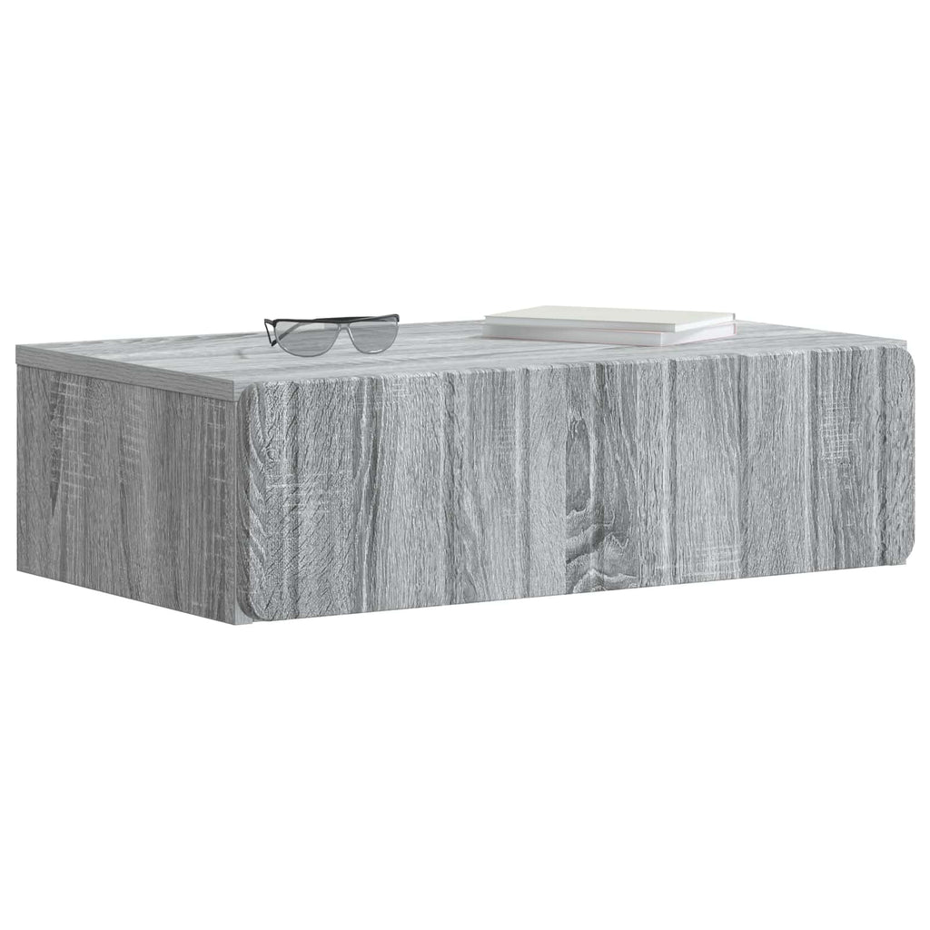 Wandmontierter Beistelltisch Graues Sonoma 59 x 34,5 x 17 cm