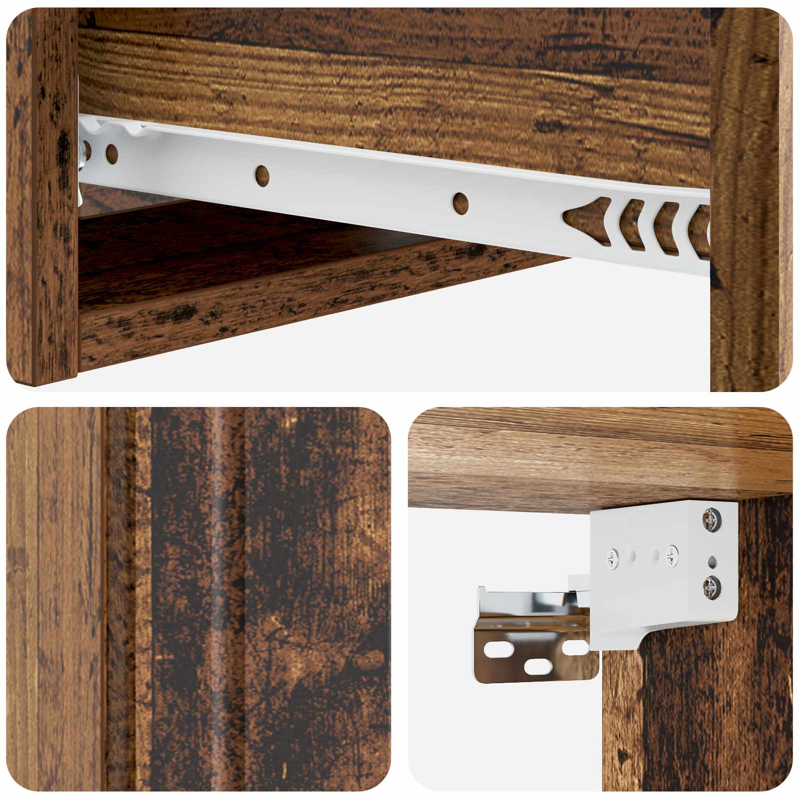 Wandmontierter Beistelltisch Altholz 59 x 34,5 x 17 cm