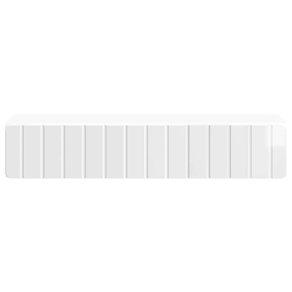 Wandmontierter Beistelltisch Hochglanz Weiß 87,5 x 34,5 x 17 cm