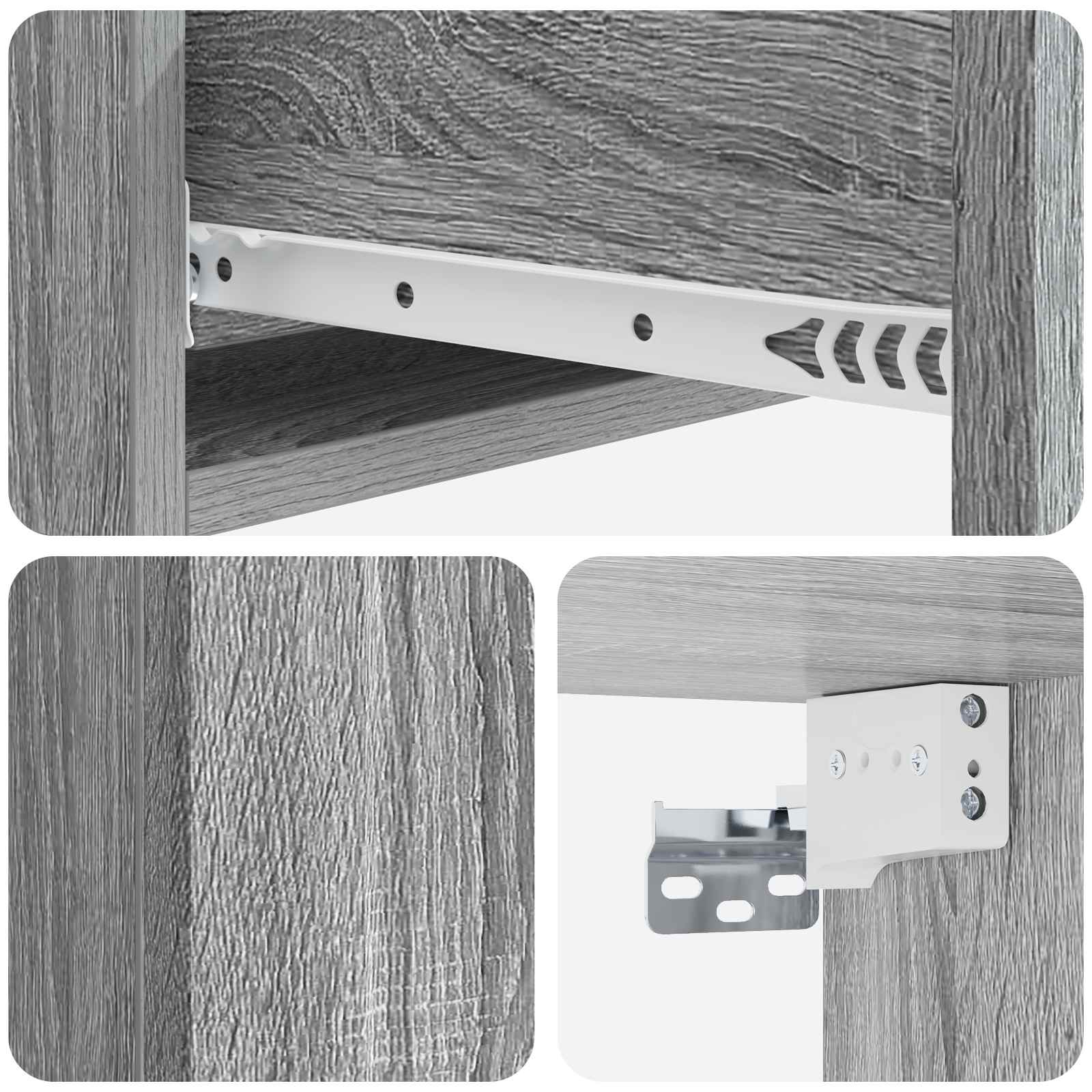 Wandmontierter Beistelltisch Graues Sonoma 87,5 x 34,5 x 17 cm