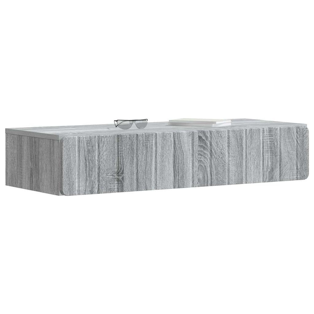 Wandmontierter Beistelltisch Graues Sonoma 87,5 x 34,5 x 17 cm