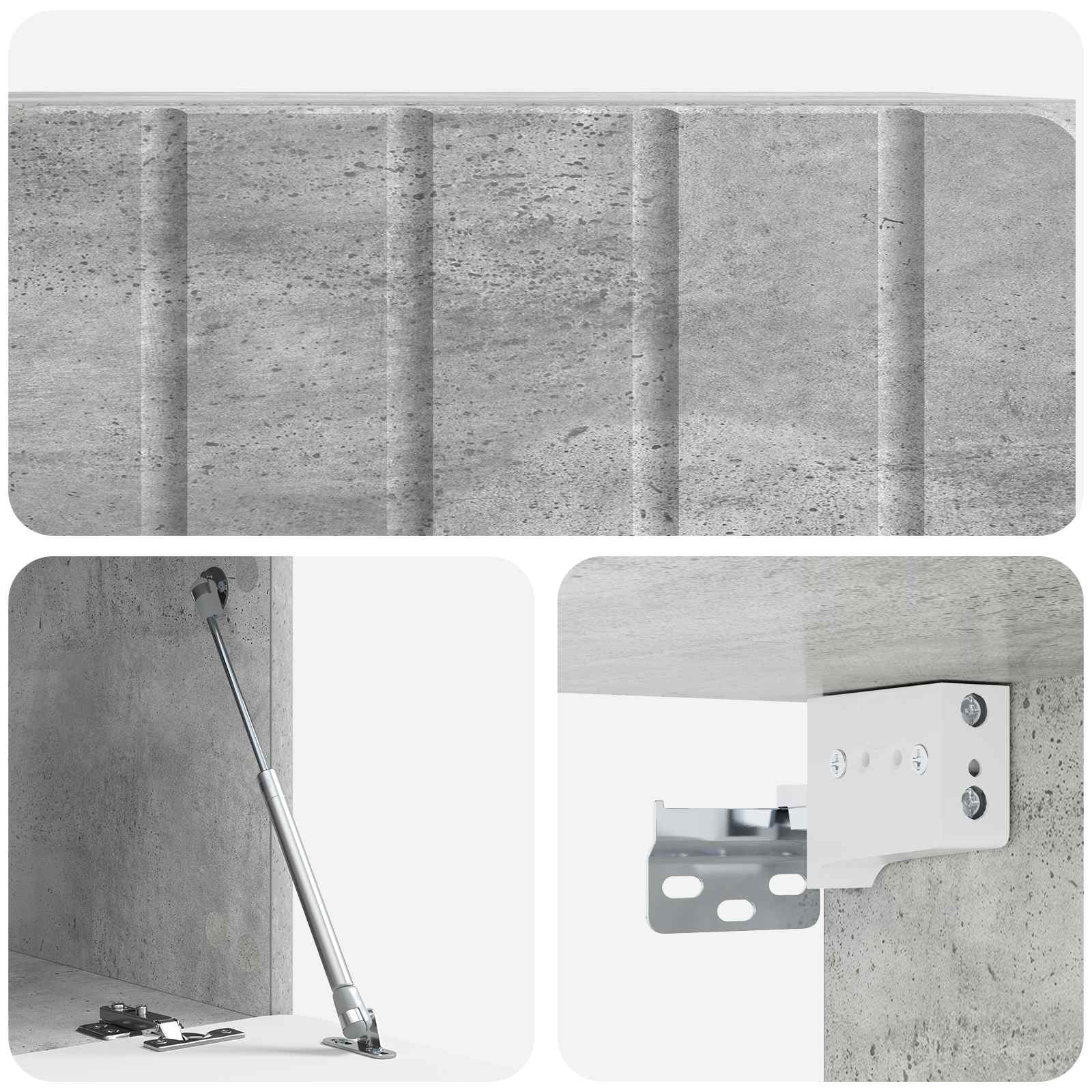 Wandmontierter TV-Schrank Betongrau 59,5 x 41 x 30 cm