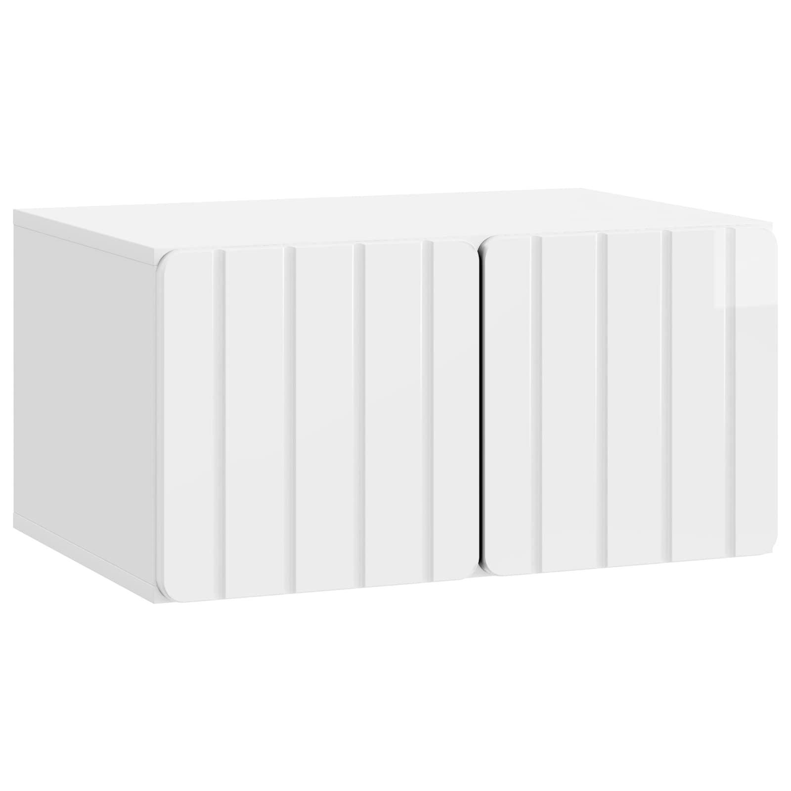 Wandmontierter TV-Schrank Hochglanz Weiß 59,5 x 41 x 30 cm