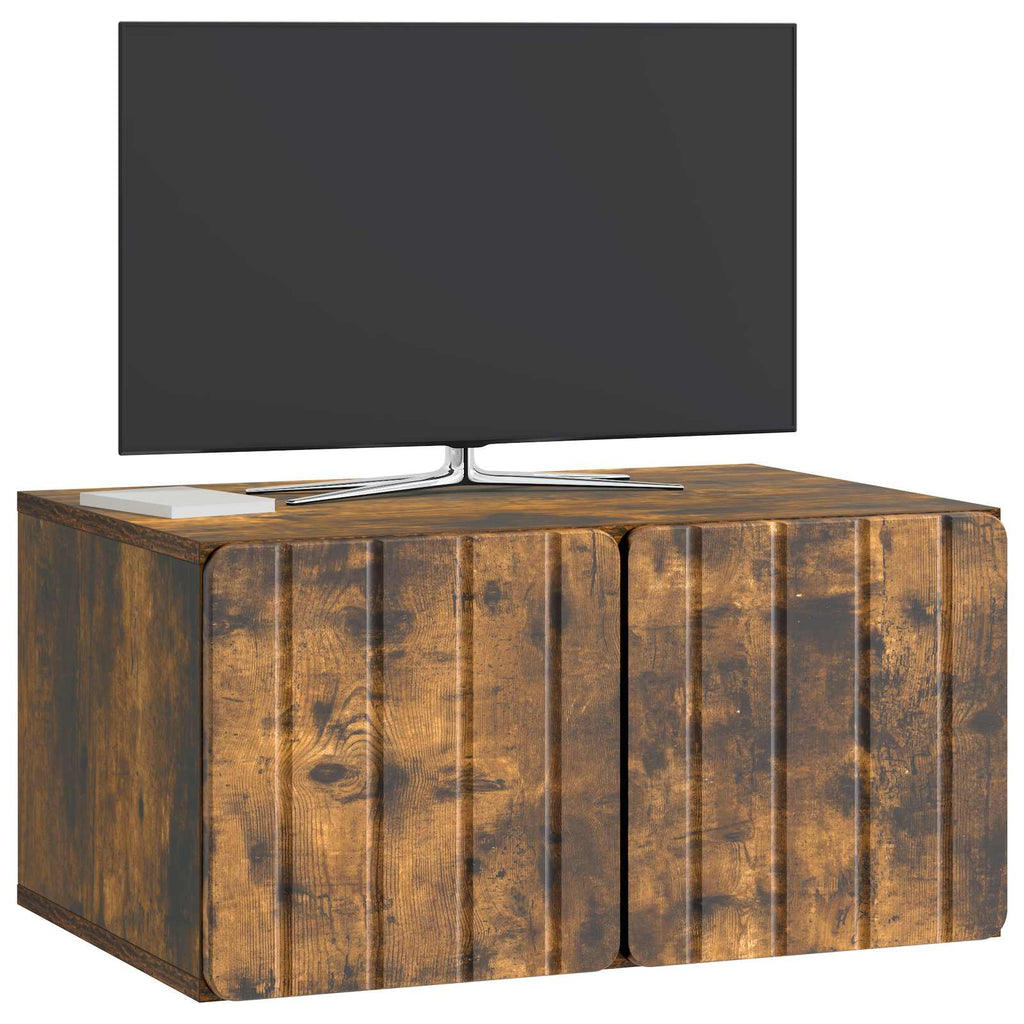 Wandmontierter TV-Schrank Geräucherte Eiche 59,5 x 41 x 30 cm
