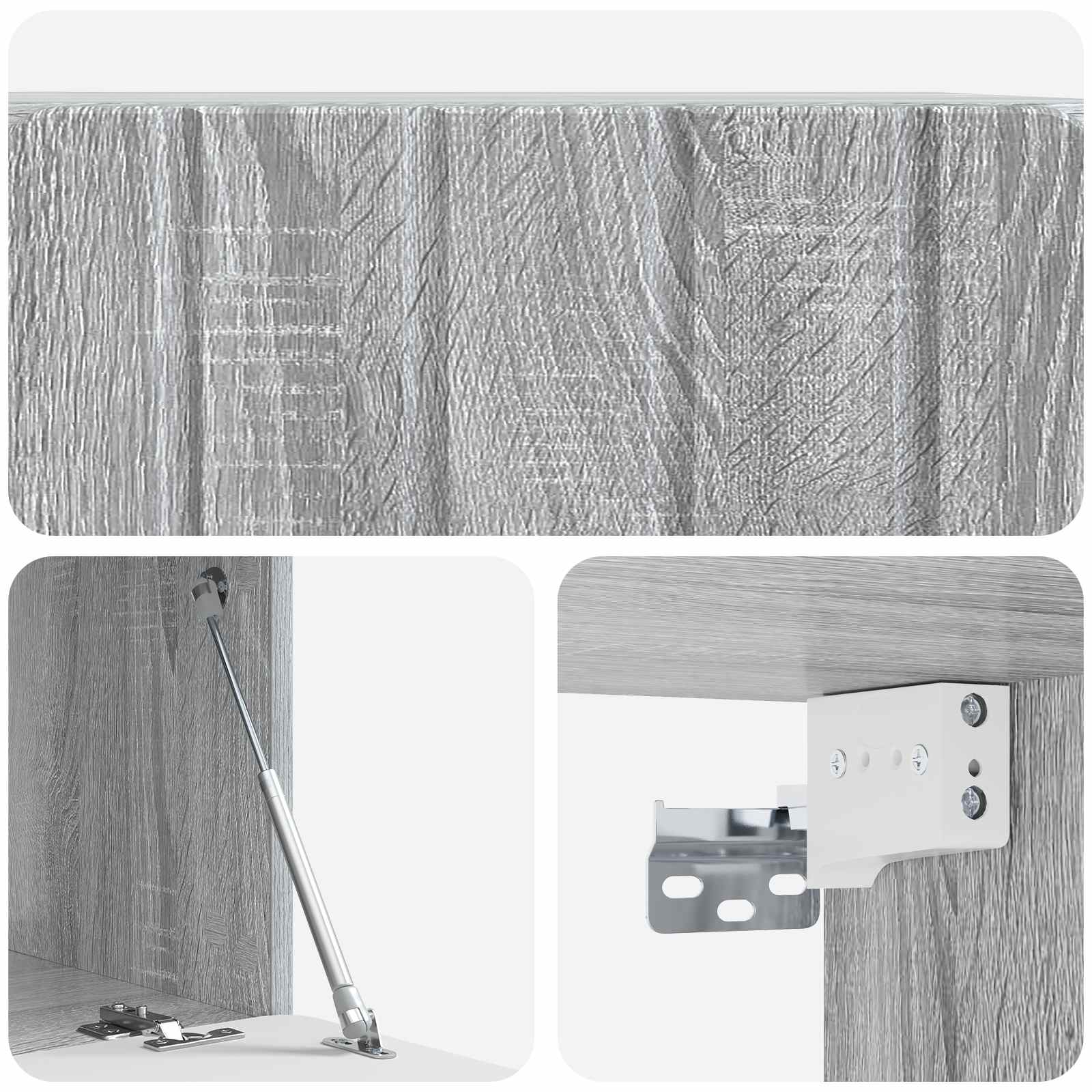 Wandmontierter TV-Schrank Graues Sonoma 59,5 x 41 x 30 cm