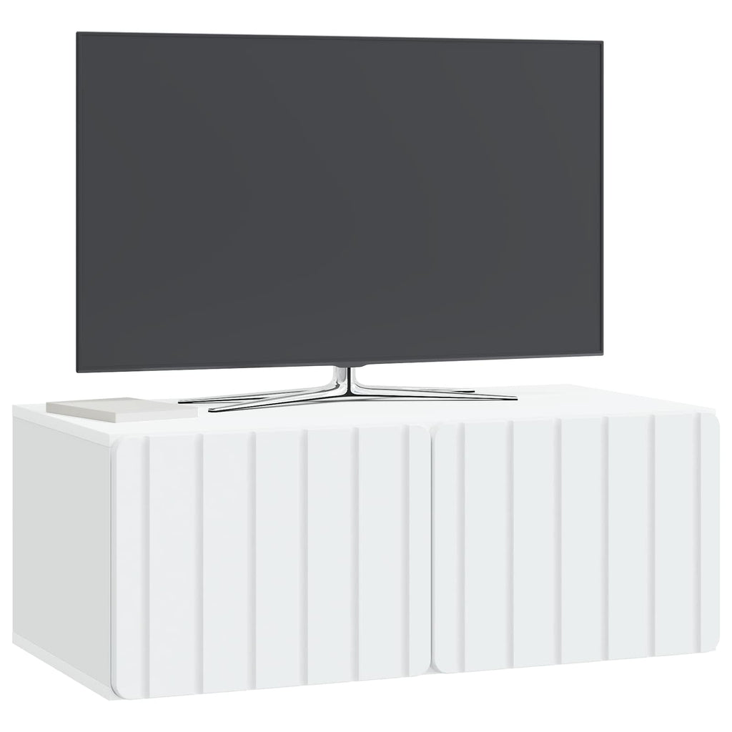 Wandmontierter TV-Schrank Weiß 78,5 x 41 x 30 cm Holzwerkstoff