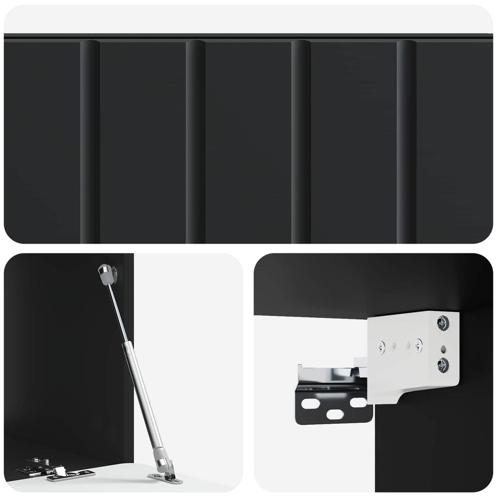 Wandmontierter TV-Schrank Schwarz 78,5 x 41 x 30 cm