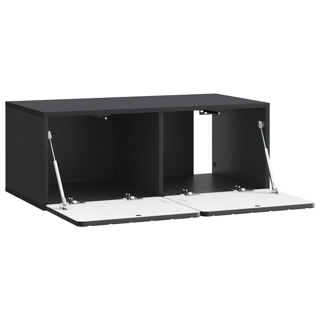 Wandmontierter TV-Schrank Schwarz 78,5 x 41 x 30 cm