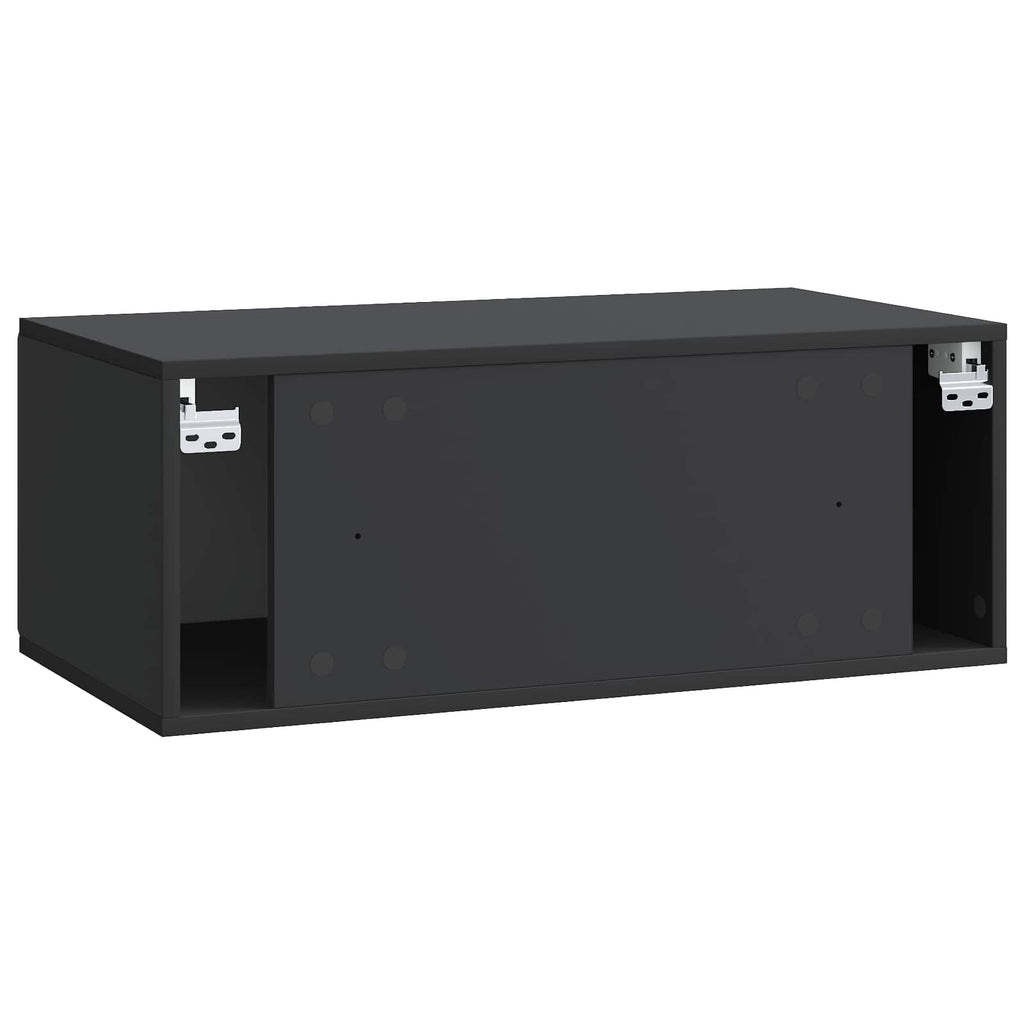 Wandmontierter TV-Schrank Schwarz 78,5 x 41 x 30 cm