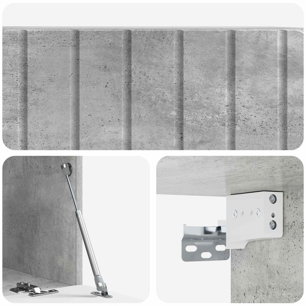 Wandmontierter TV-Schrank Betongrau 78,5 x 41 x 30 cm