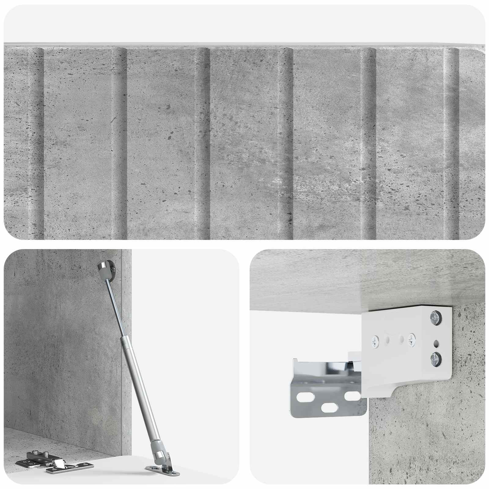 Wandmontierter TV-Schrank Betongrau 78,5 x 41 x 30 cm