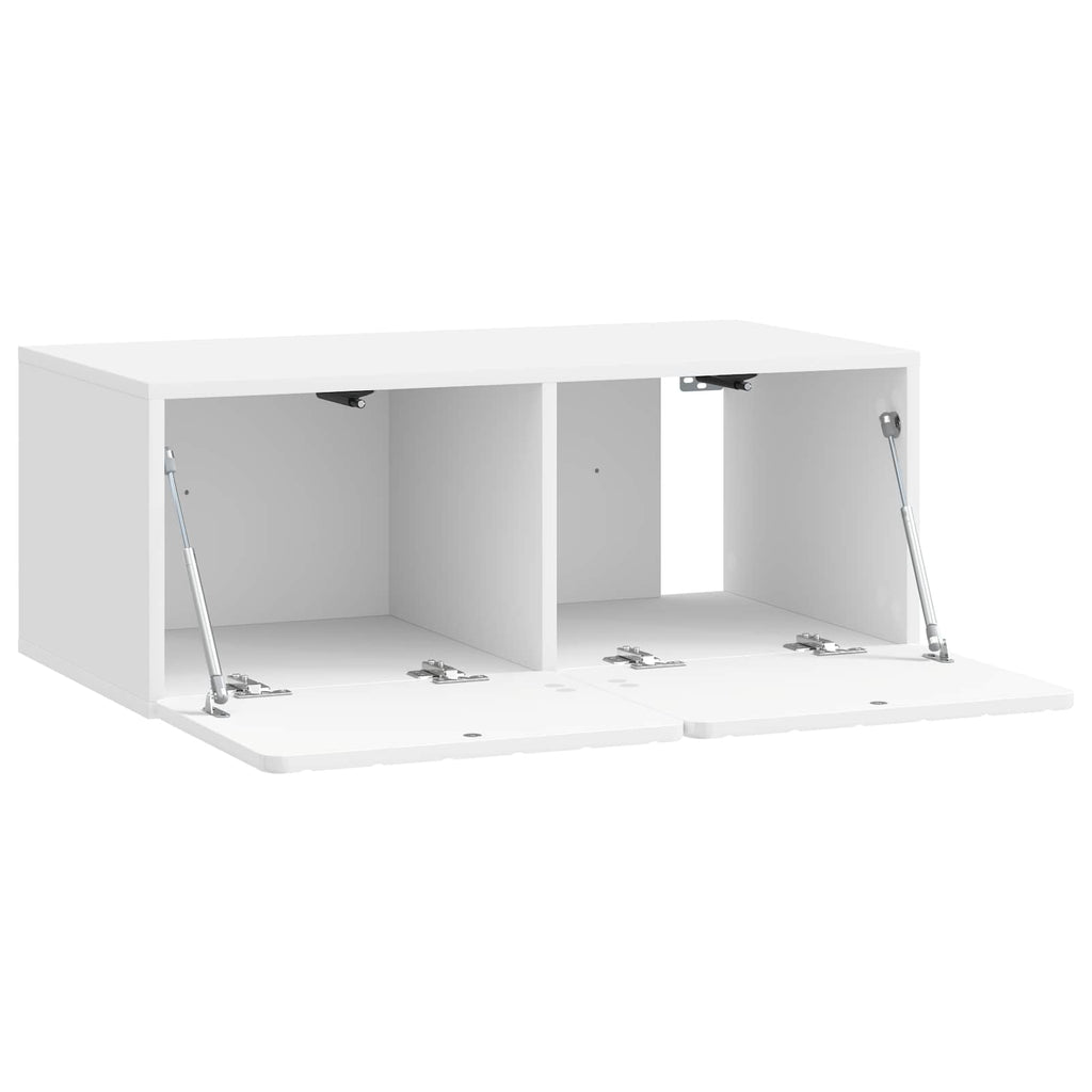 Wandmontierter TV-Schrank Hochglanz Weiß 78,5 x 41 x 30 cm