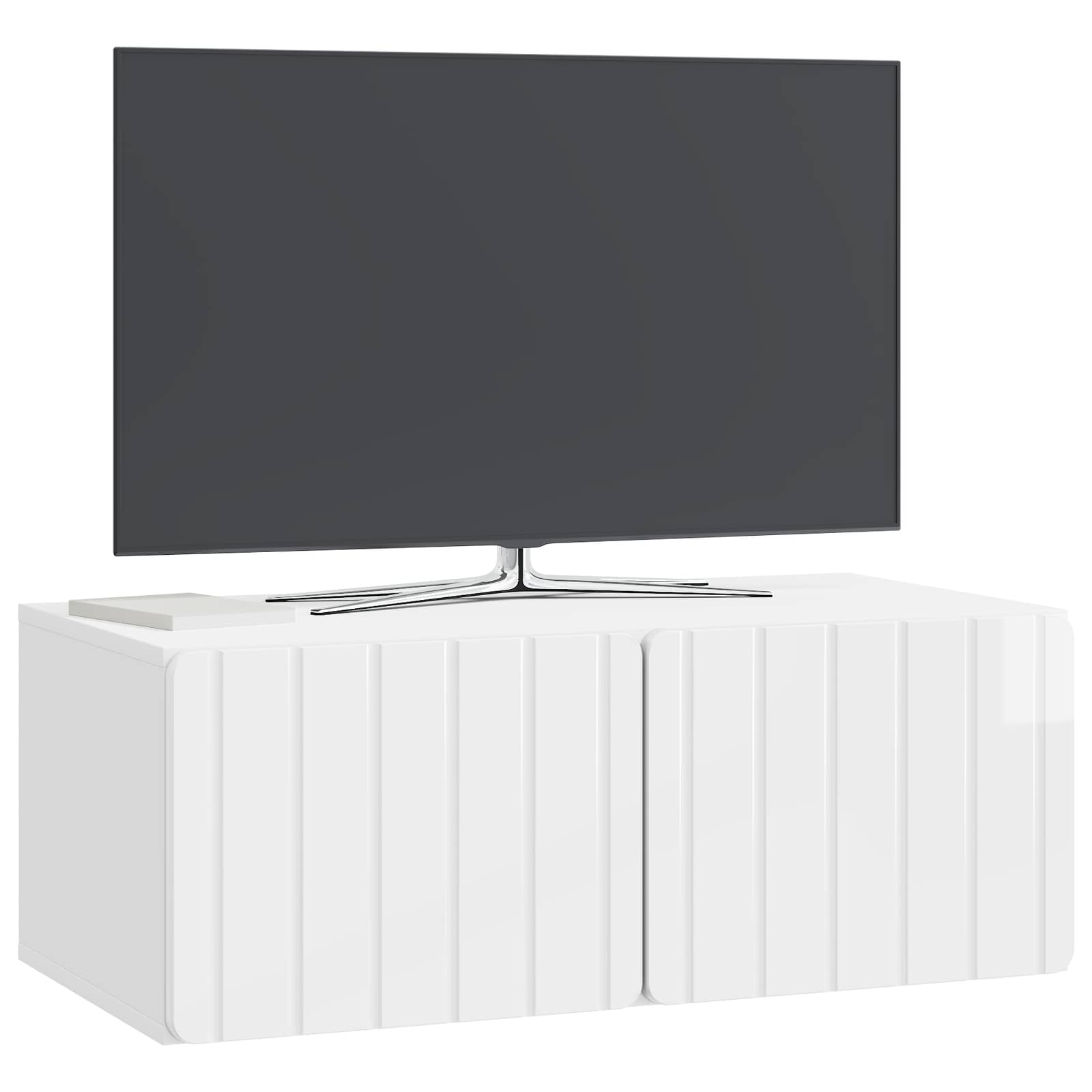 Wandmontierter TV-Schrank Hochglanz Weiß 78,5 x 41 x 30 cm