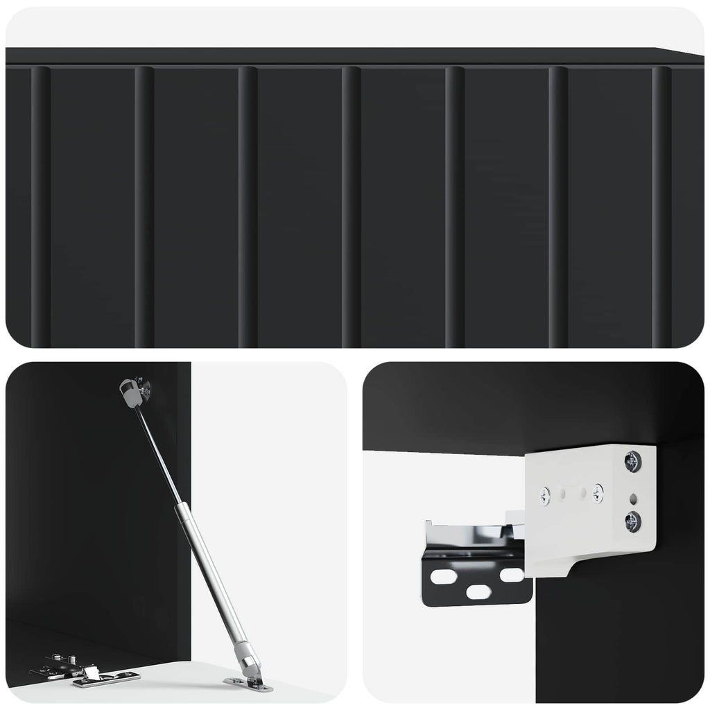 Wandmontierter TV-Schrank Schwarz 98 x 41 x 30 cm Holzwerkstoff