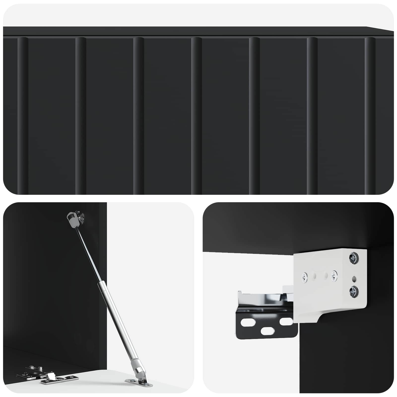 Wandmontierter TV-Schrank Schwarz 98 x 41 x 30 cm Holzwerkstoff