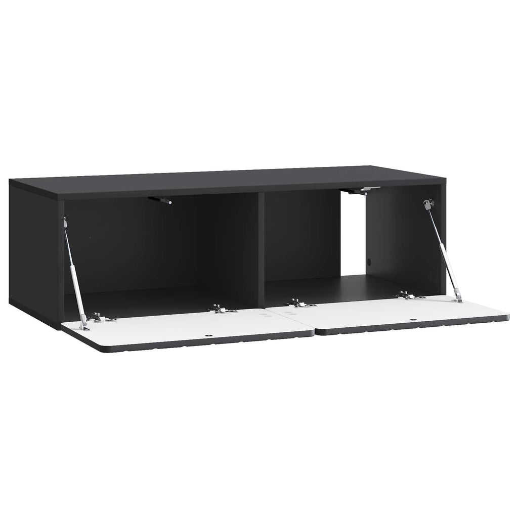 Wandmontierter TV-Schrank Schwarz 98 x 41 x 30 cm Holzwerkstoff