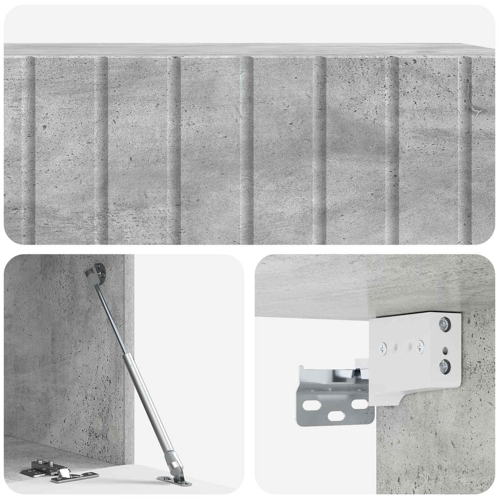 Wandmontierter TV-Schrank Betongrau 98 x 41 x 30 cm