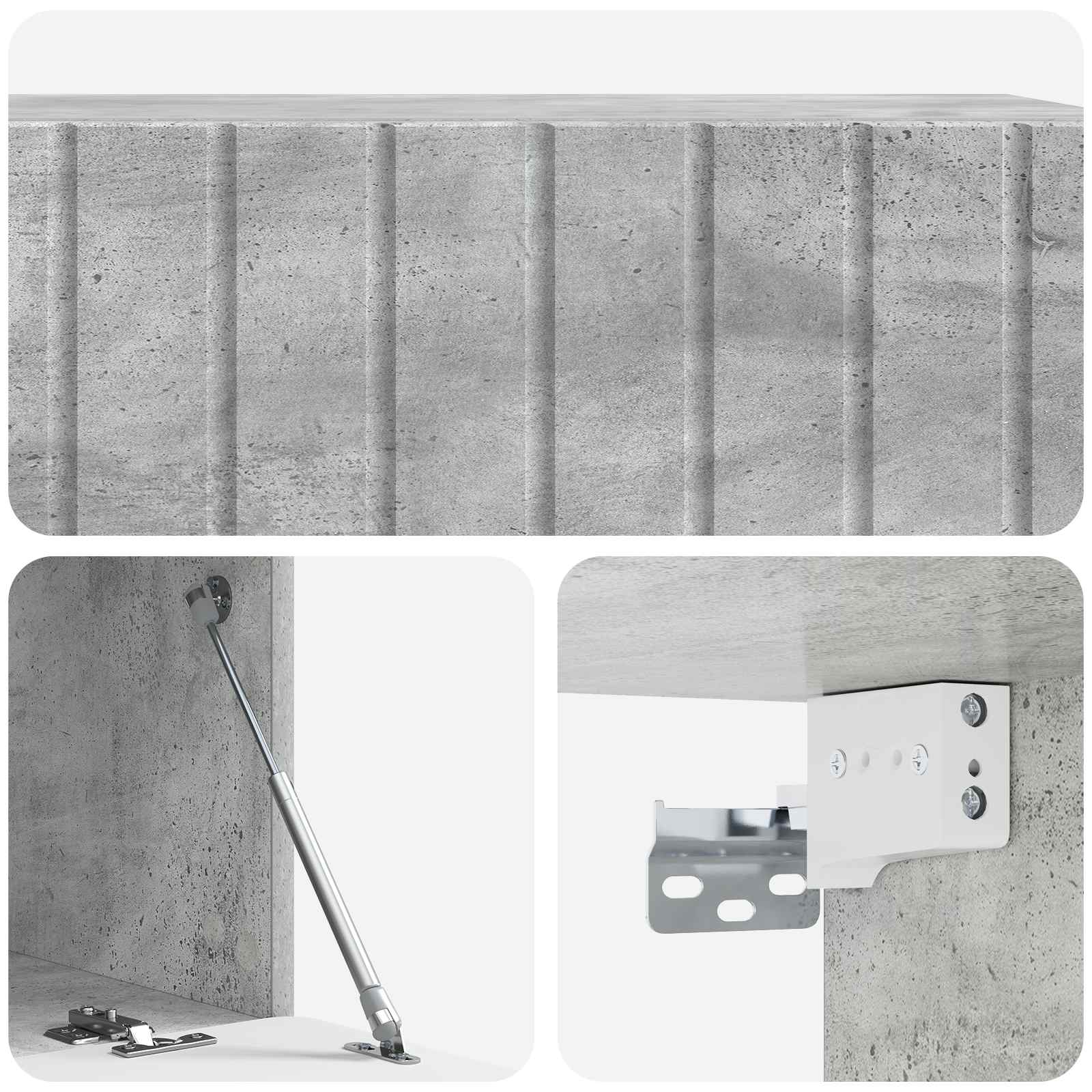 Wandmontierter TV-Schrank Betongrau 98 x 41 x 30 cm