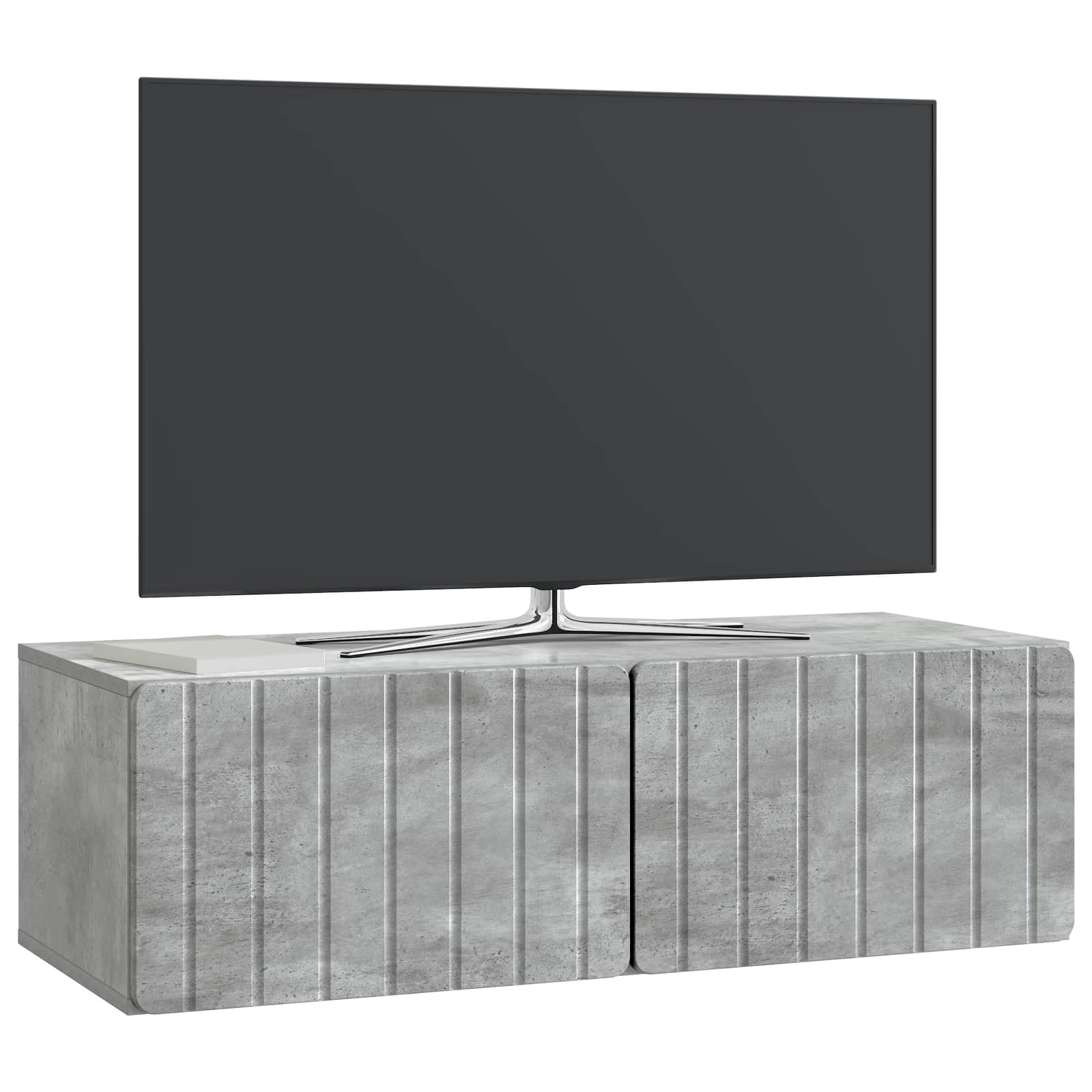 Wandmontierter TV-Schrank Betongrau 98 x 41 x 30 cm