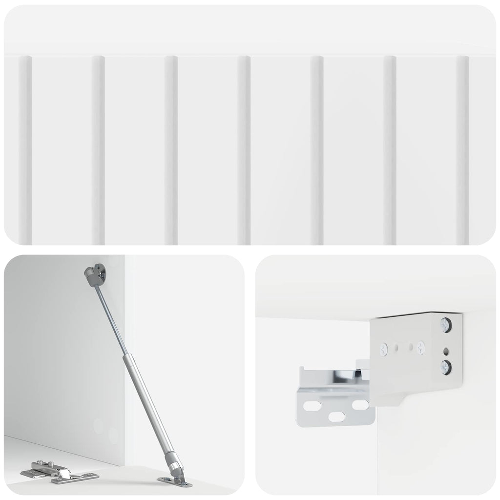 Wandmontierter TV-Schrank Hochglanz Weiß 98 x 41 x 30 cm