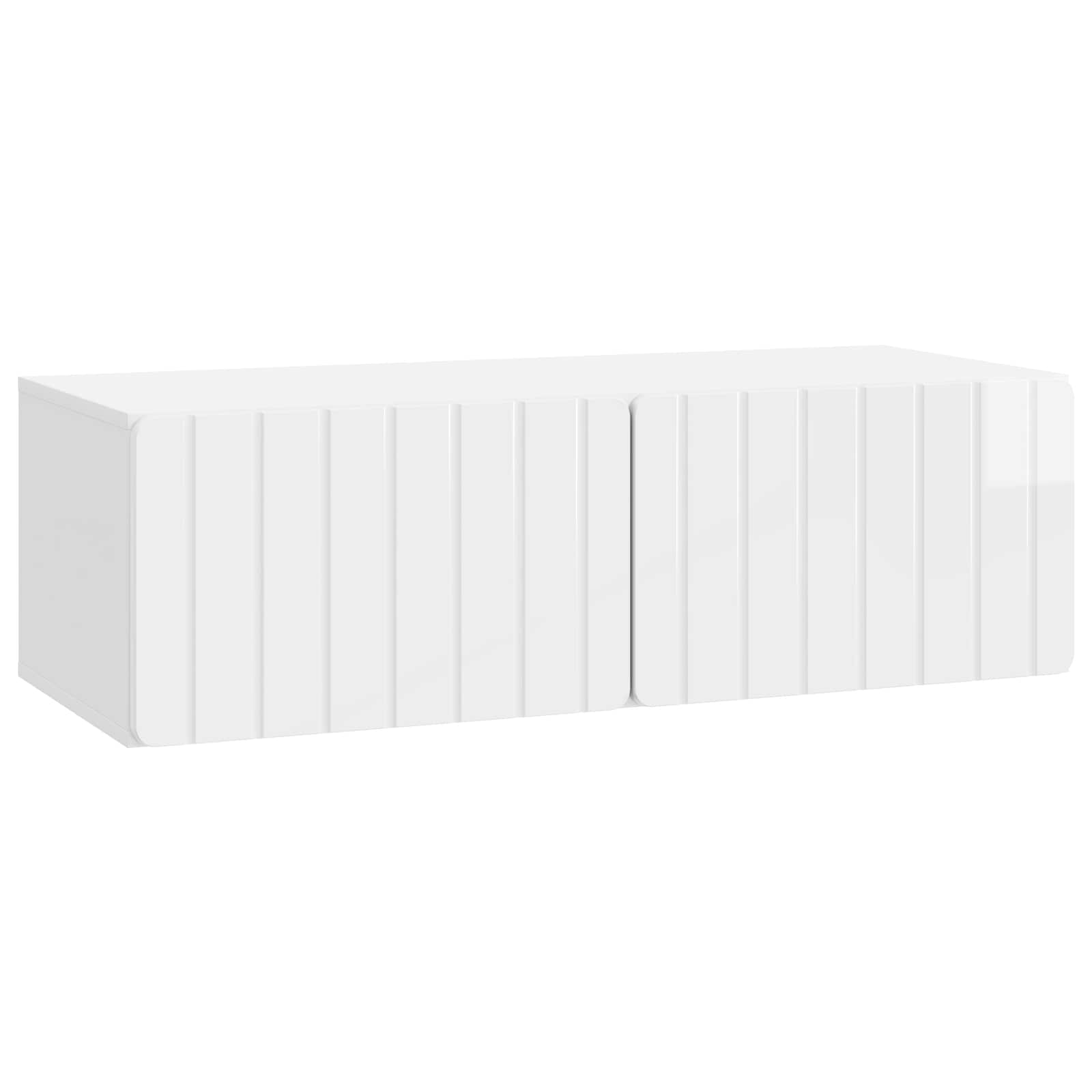 Wandmontierter TV-Schrank Hochglanz Weiß 98 x 41 x 30 cm