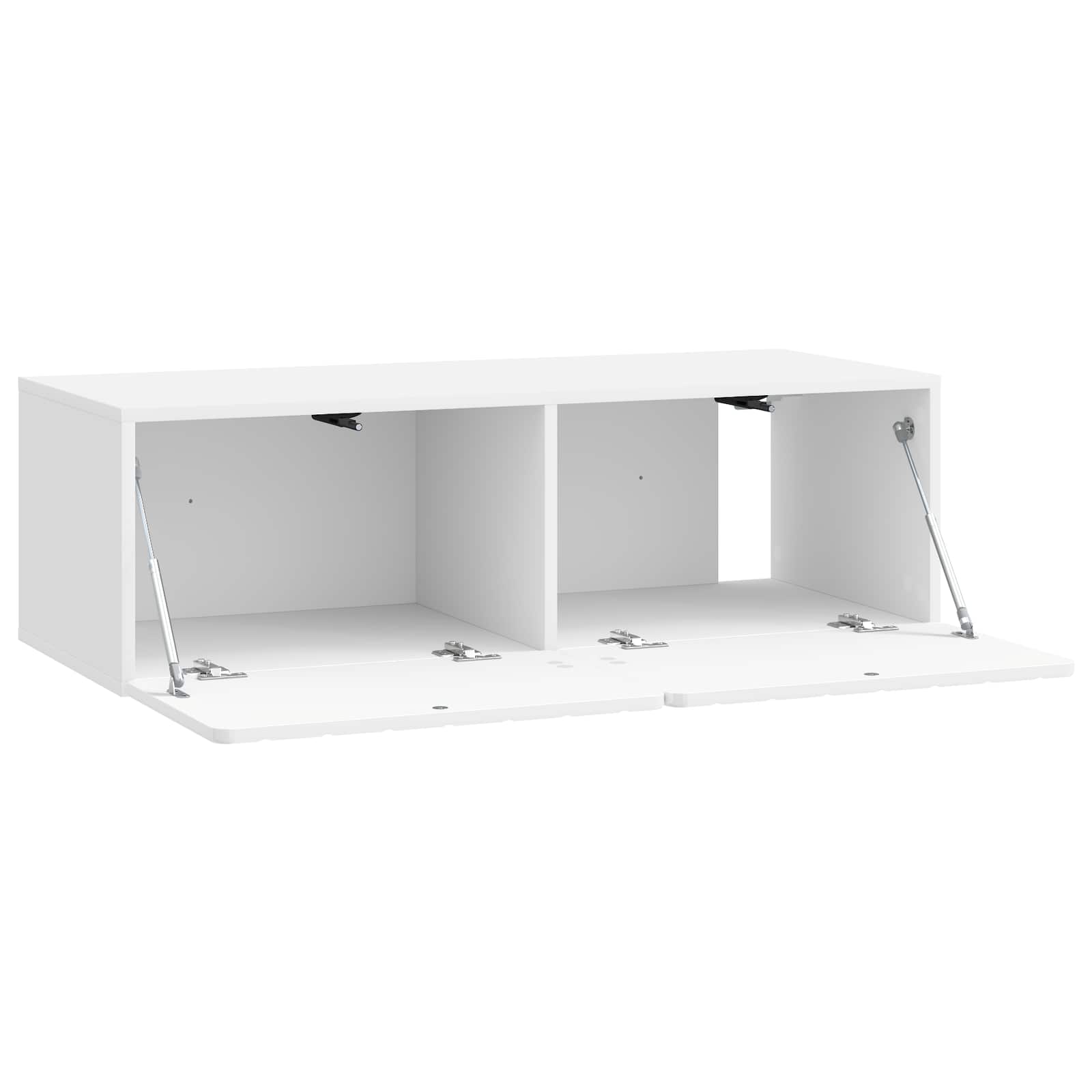 Wandmontierter TV-Schrank Hochglanz Weiß 98 x 41 x 30 cm