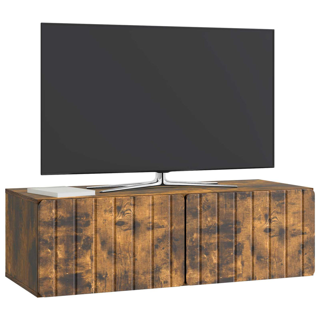 Wandmontierter TV-Schrank Geräucherte Eiche 98 x 41 x 30 cm