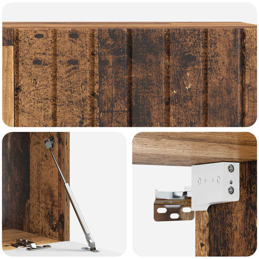 Wandmontierter TV-Schrank Altholz 98 x 41 x 30 cm Holzwerkstoff
