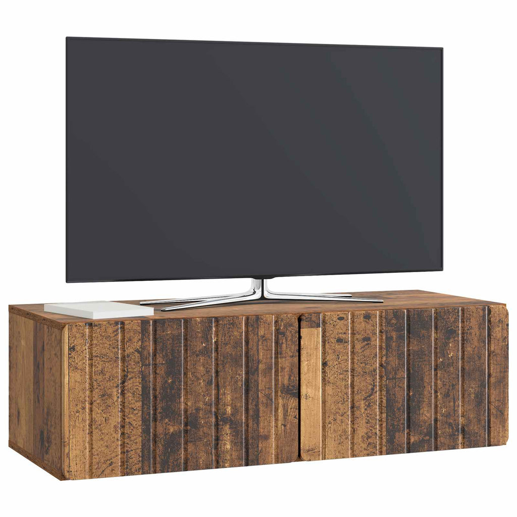 Wandmontierter TV-Schrank Altholz 98 x 41 x 30 cm Holzwerkstoff