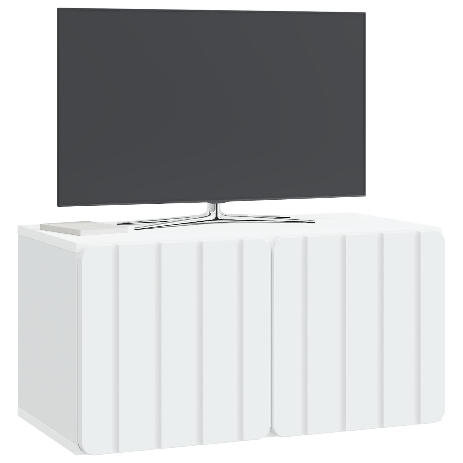 Wandmontierter TV-Schrank Weiß 59,5 x 31 x 30 cm Holzwerkstoff