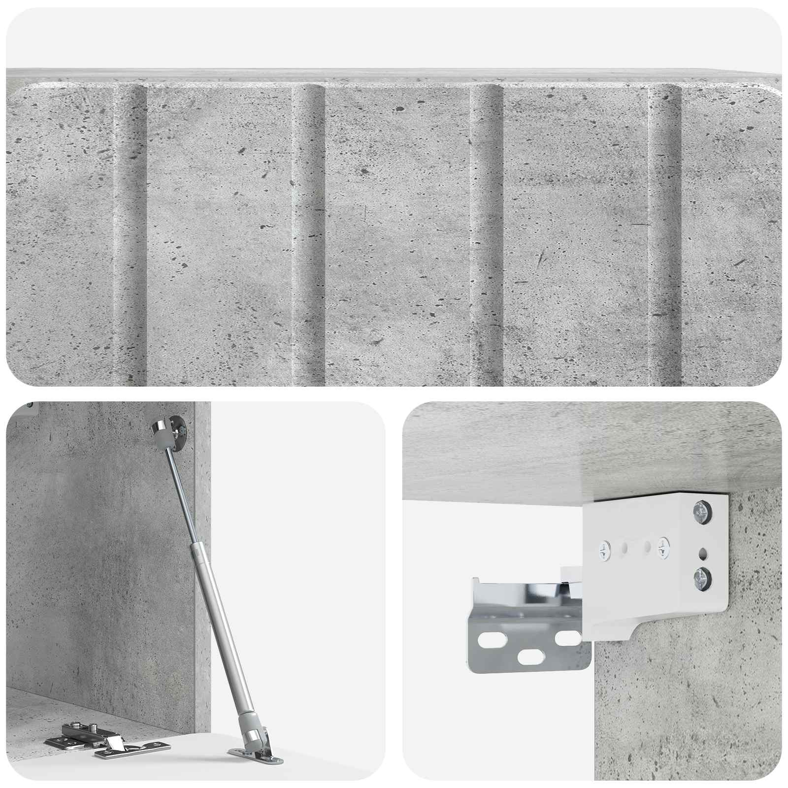 Wandmontierter TV-Schrank Betongrau 59,5 x 31 x 30 cm