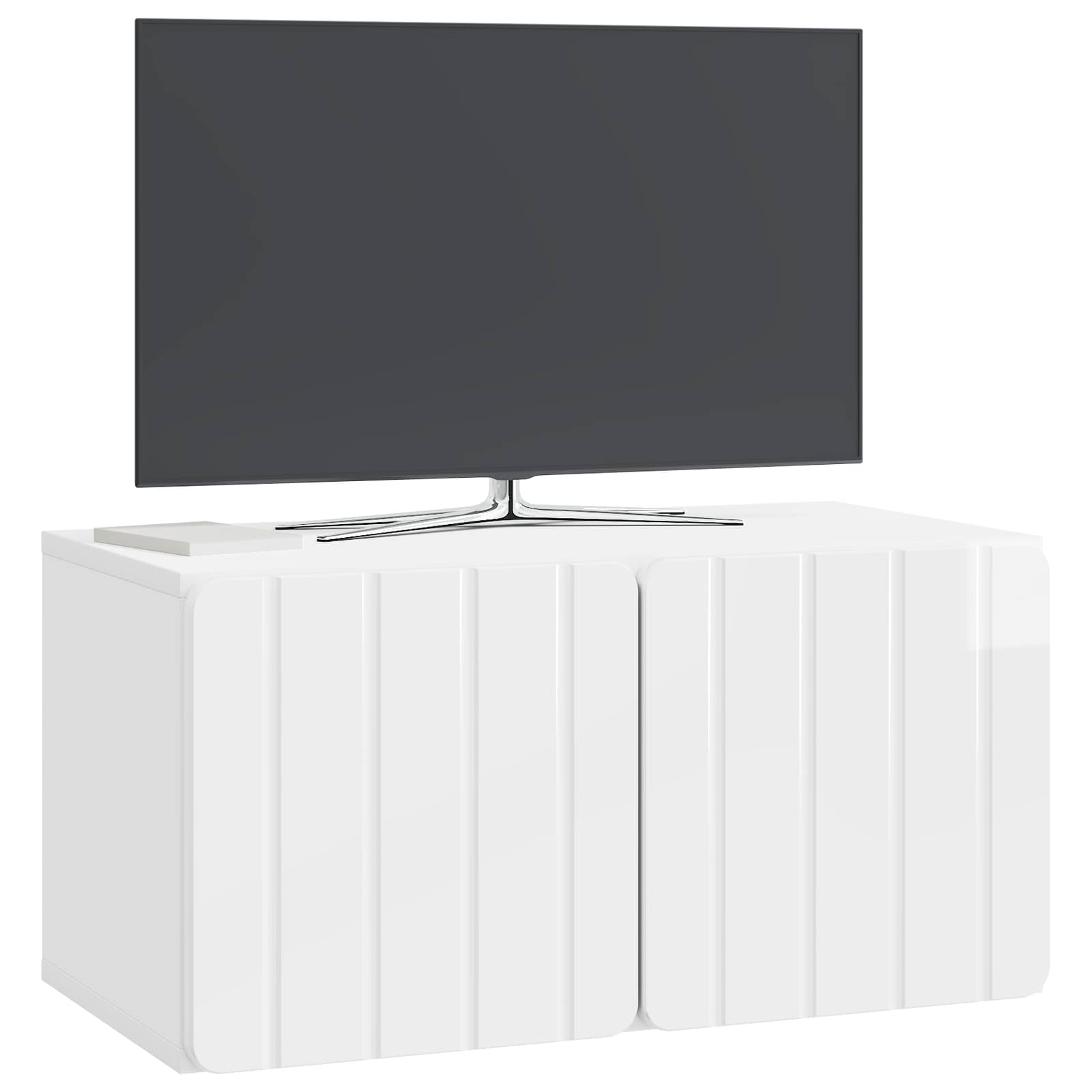 Wandmontierter TV-Schrank Hochglanz Weiß 59,5 x 31 x 30 cm